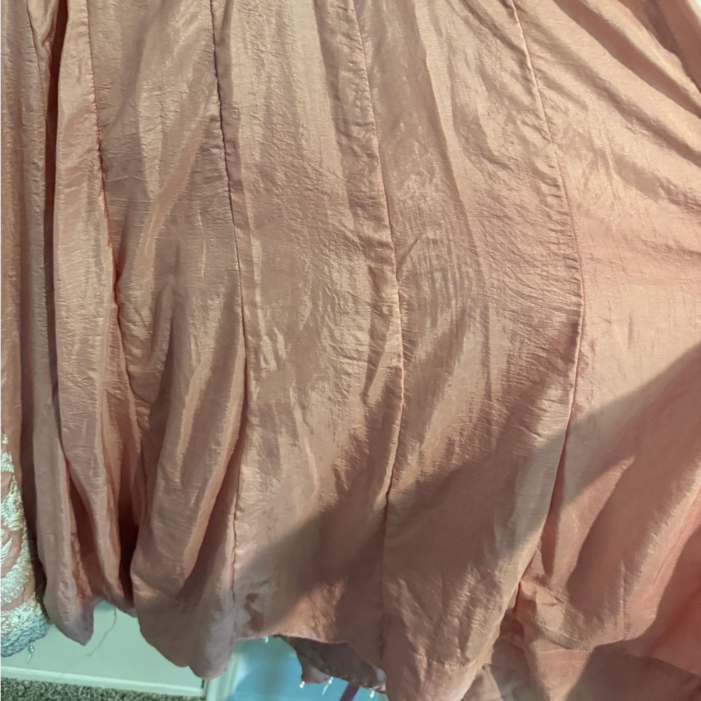 Blush Pink Embroidered Maxi Dress with Long Sleeves - Picture 7 of 9
